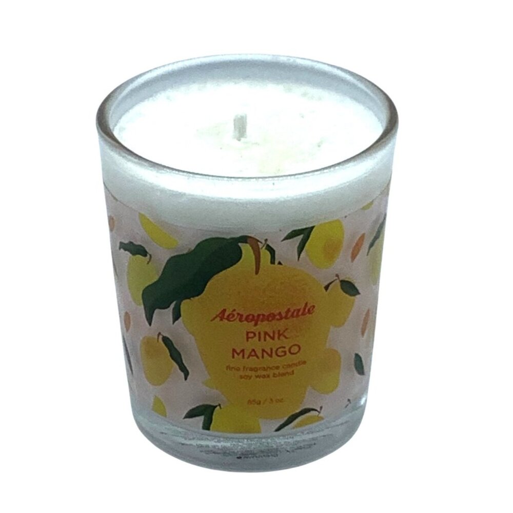 Aeropostale Pink Mango Fragrance Scented Candle 4 Oz Soy Wax Glass Jar